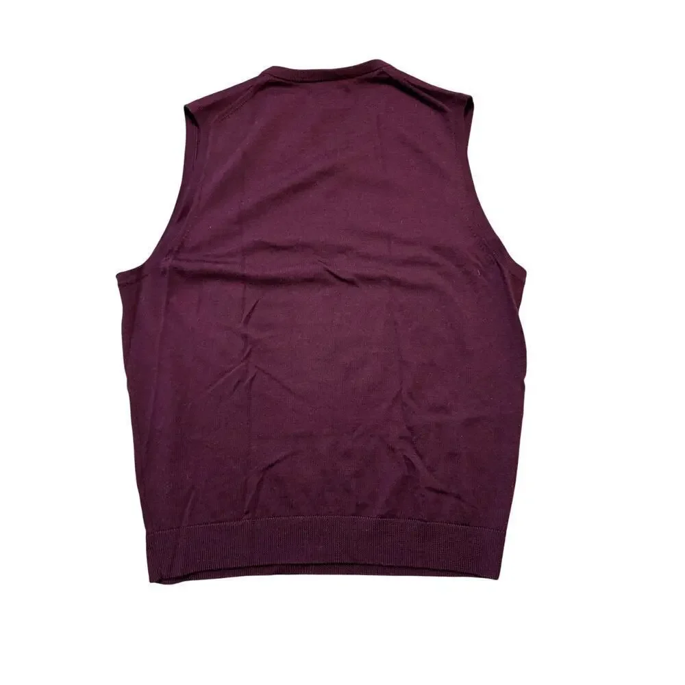 NORDSTROM 100% Merino Wool lightweight Sweater Vest; Maroon; LG; Classic;